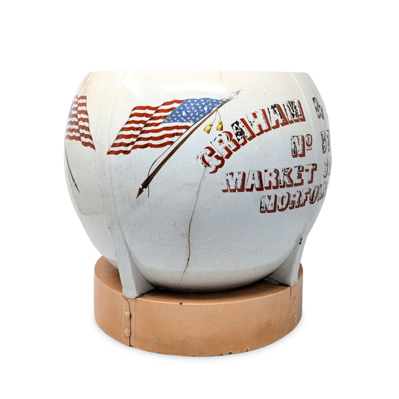 Graham & Moore Norfolk, VA 13" Ceramic Advertising Vessel ca. 1900