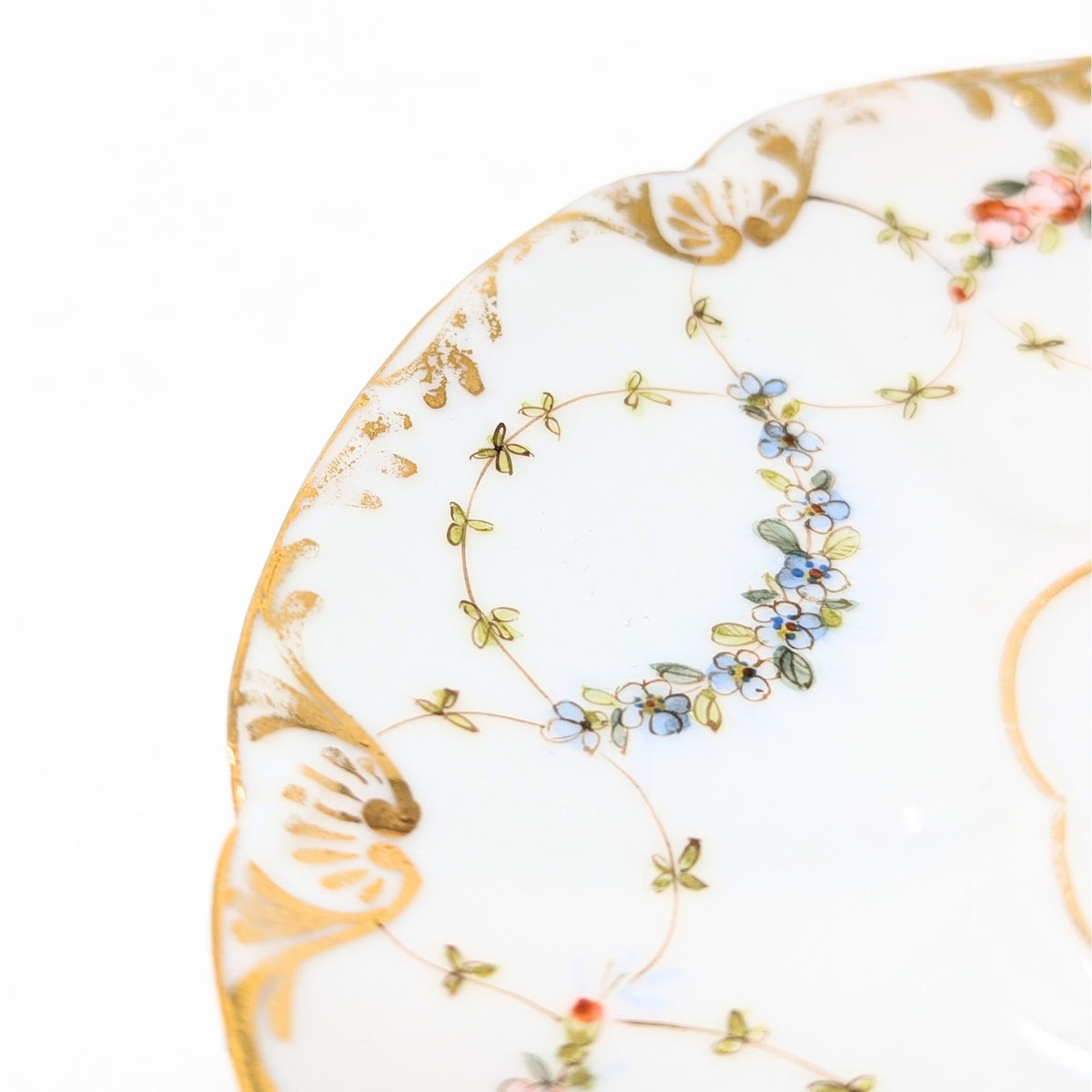 Antique Hand Painted Floral Teacup & Saucer