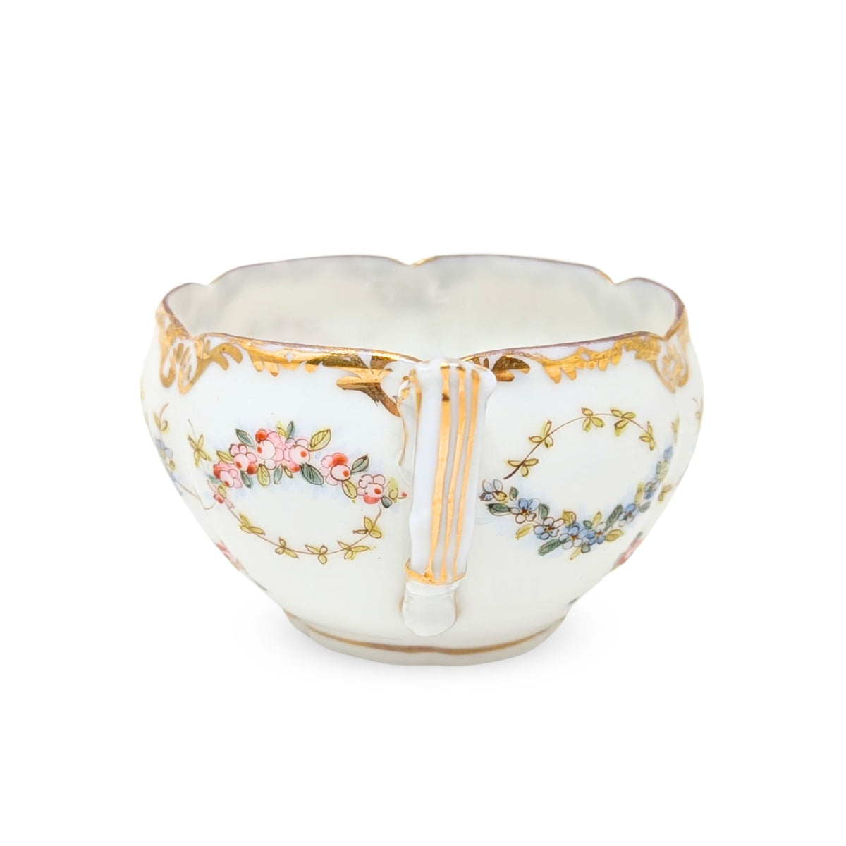 Antique Hand Painted Floral Teacup & Saucer