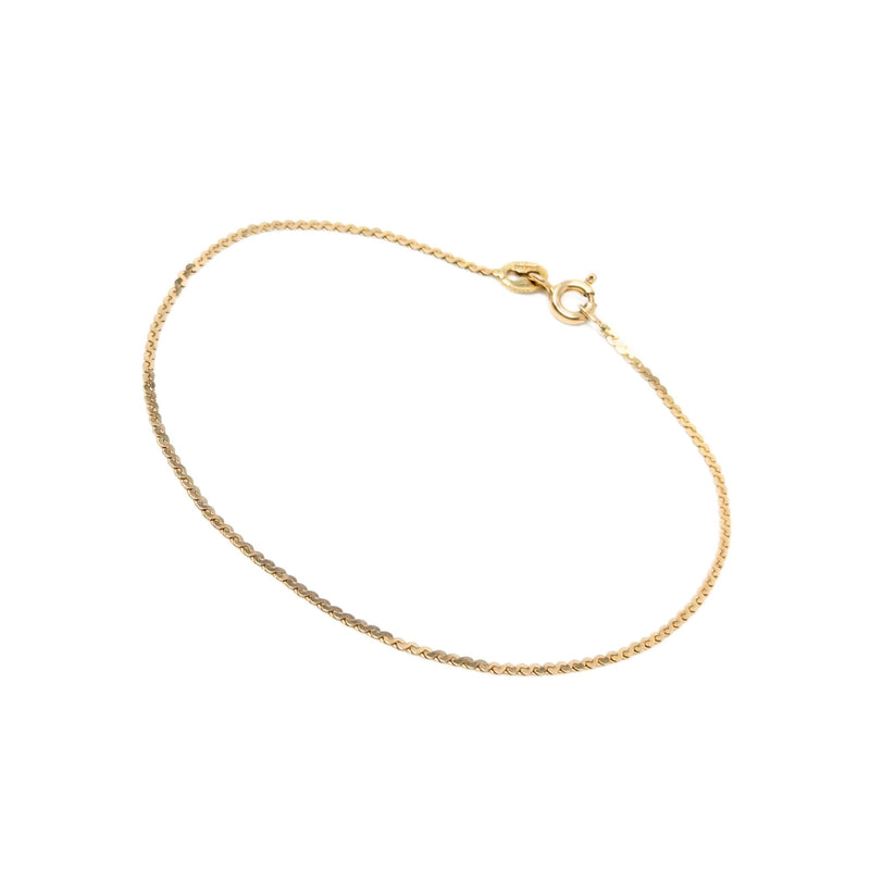 14K Gold Italian 1.2mm 7” Serpentine Bracelet