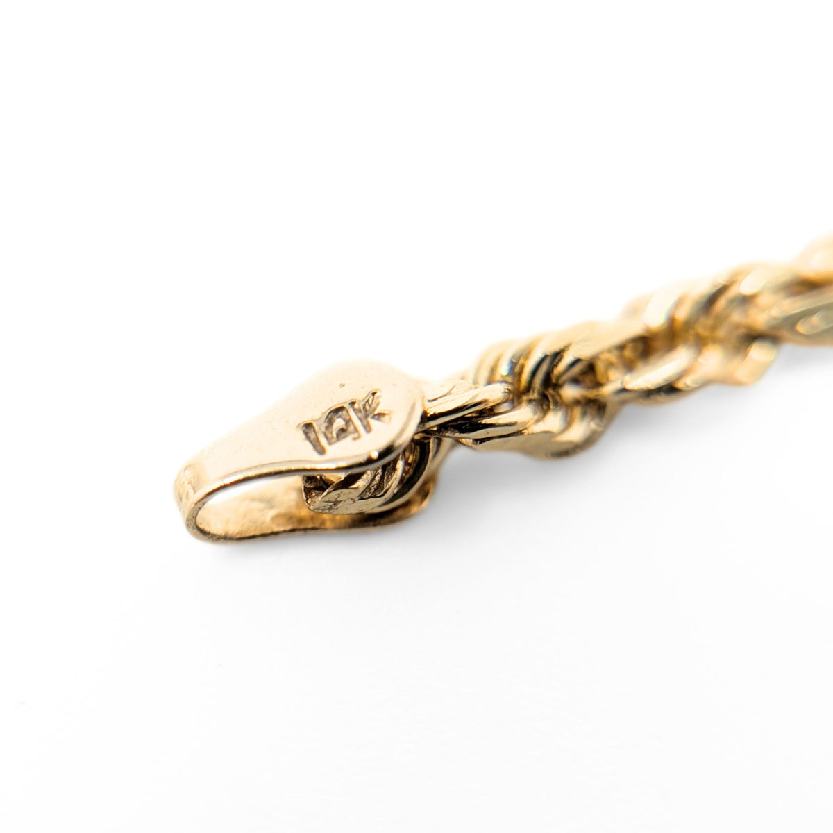 13K Gold Solid Diamond Cut 24" Rope Chain Necklace