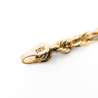 13K Gold Solid Diamond Cut 24" Rope Chain Necklace