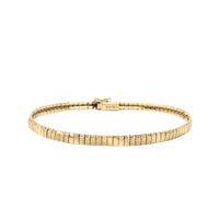Italian 10K Gold 7.5” Textured Omega Bracelet