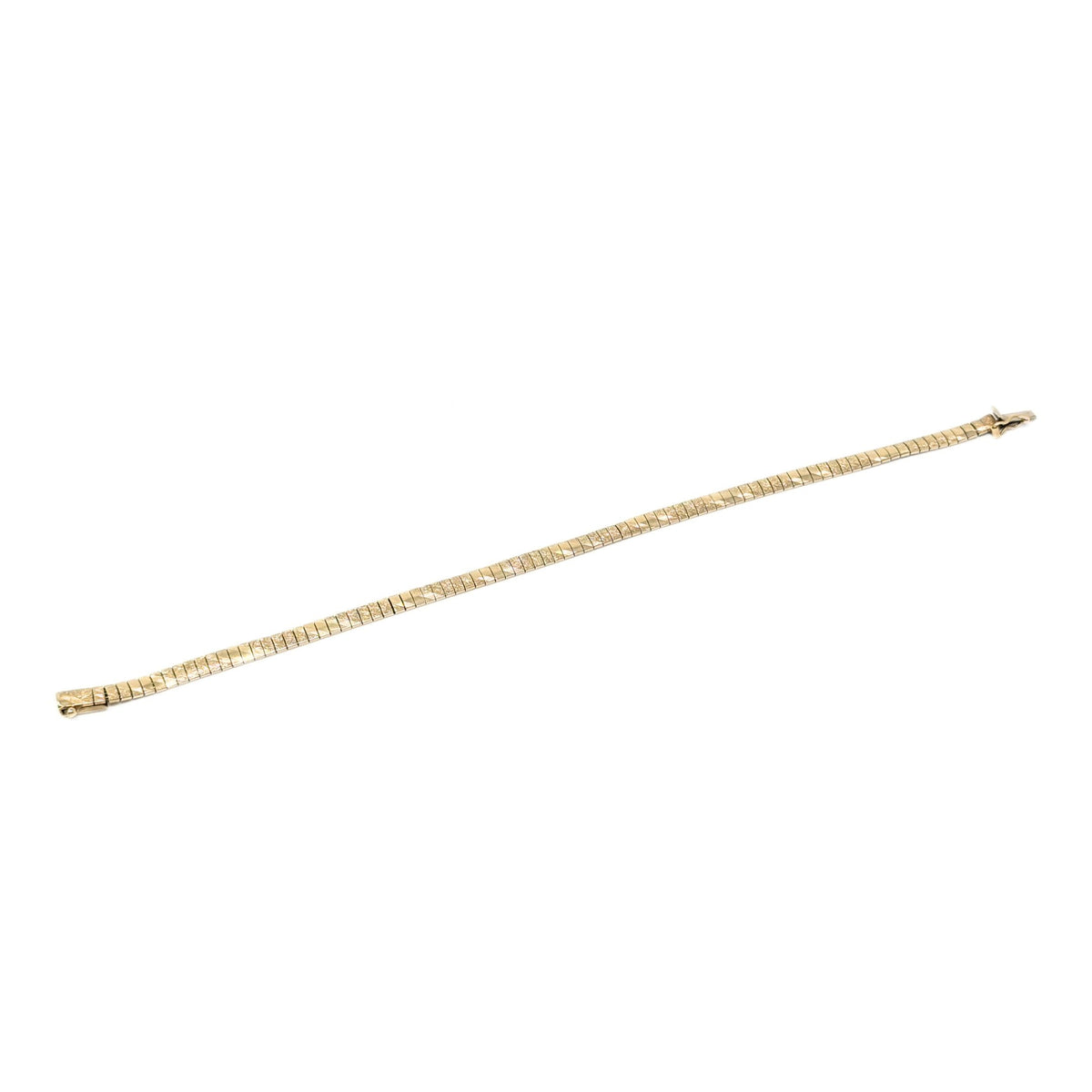 Italian 10K Gold 7.5” Textured Omega Bracelet