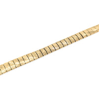 Italian 10K Gold 7.5” Textured Omega Bracelet