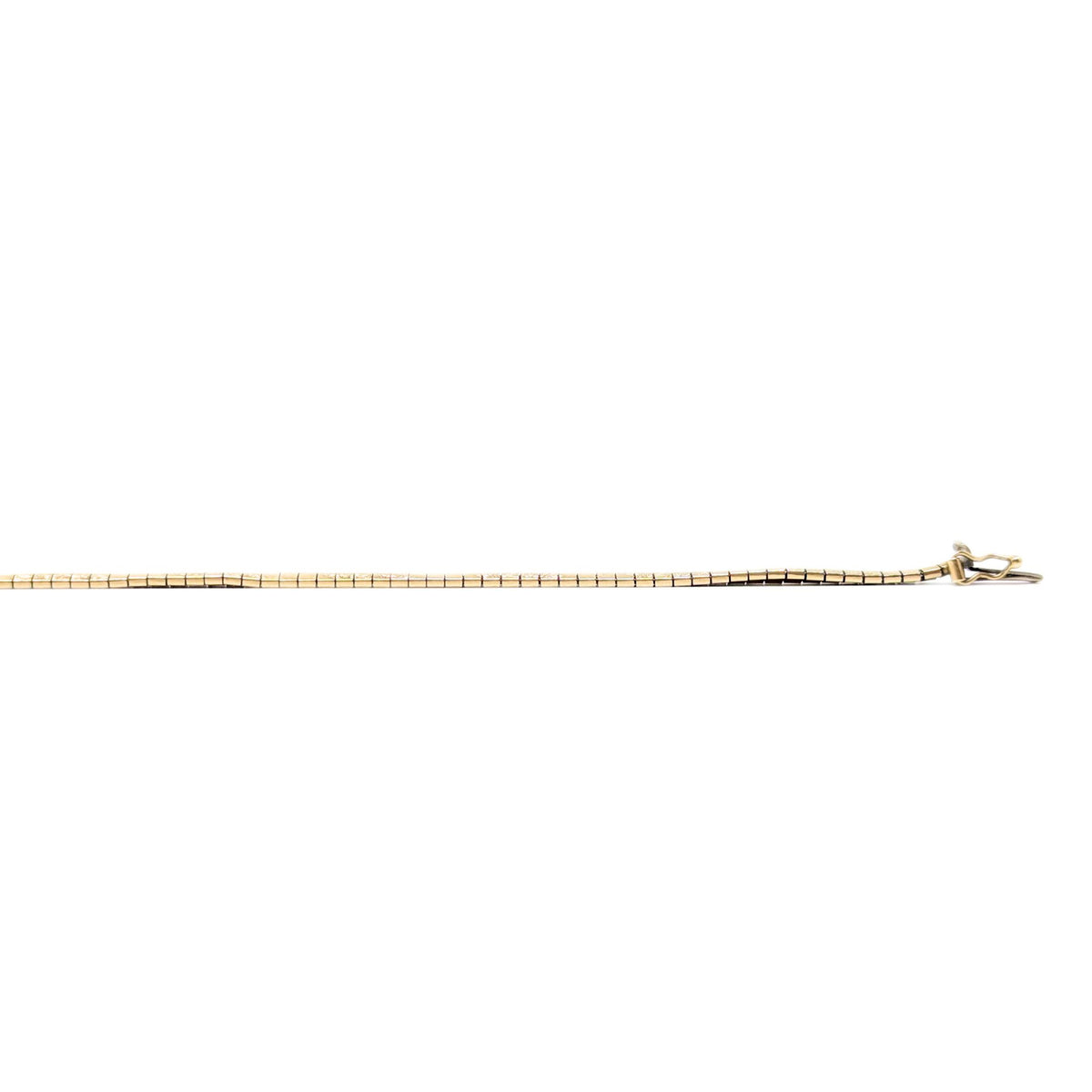 Italian 10K Gold 7.5” Textured Omega Bracelet