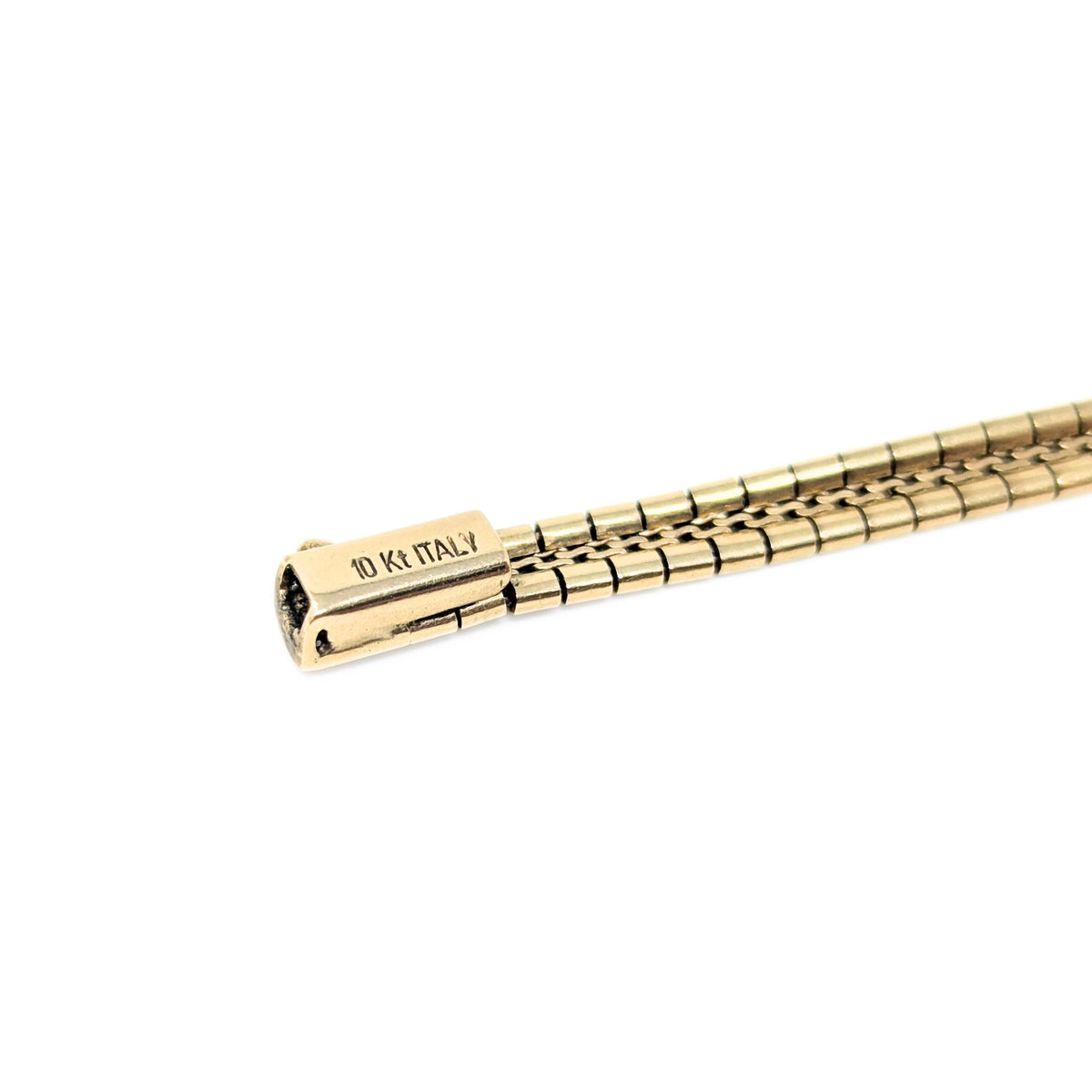 Italian 10K Gold 7.5” Textured Omega Bracelet