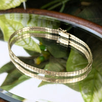 Italian 10K Gold 7.5” Textured Omega Bracelet