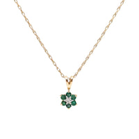 14K/10K Gold 18” Emerald & Diamond Pendant Necklace
