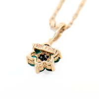14K/10K Gold 18” Emerald & Diamond Pendant Necklace
