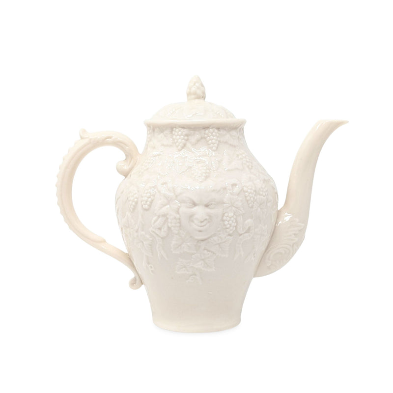 Belleek "Mask" Embossed Coffee Pot w/ Lid (6th Mark)