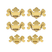 Henkel Harris Solid Brass Replacement Queen Anne Drawer Pulls (6)