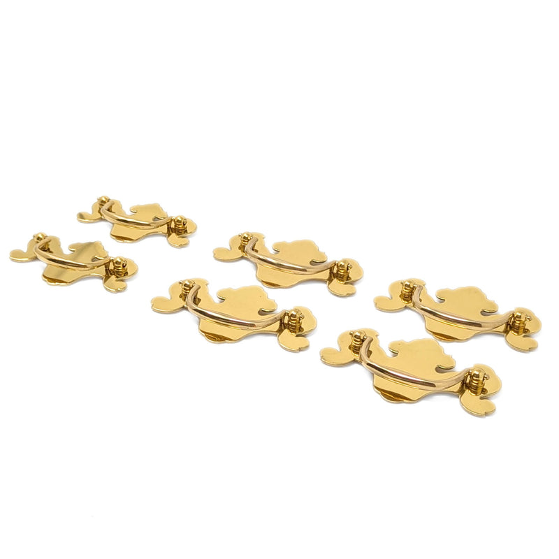 Henkel Harris Solid Brass Replacement Queen Anne Drawer Pulls (6)