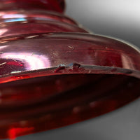 Cranberry Bohemian Glass Mantel Lusters (Pair)