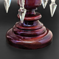 Cranberry Bohemian Glass Mantel Lusters (Pair)
