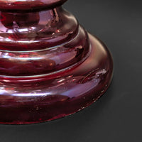 Cranberry Bohemian Glass Mantel Lusters (Pair)
