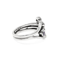 Pandora Sterling Silver & Amethyst Swirl Ring - Size 7