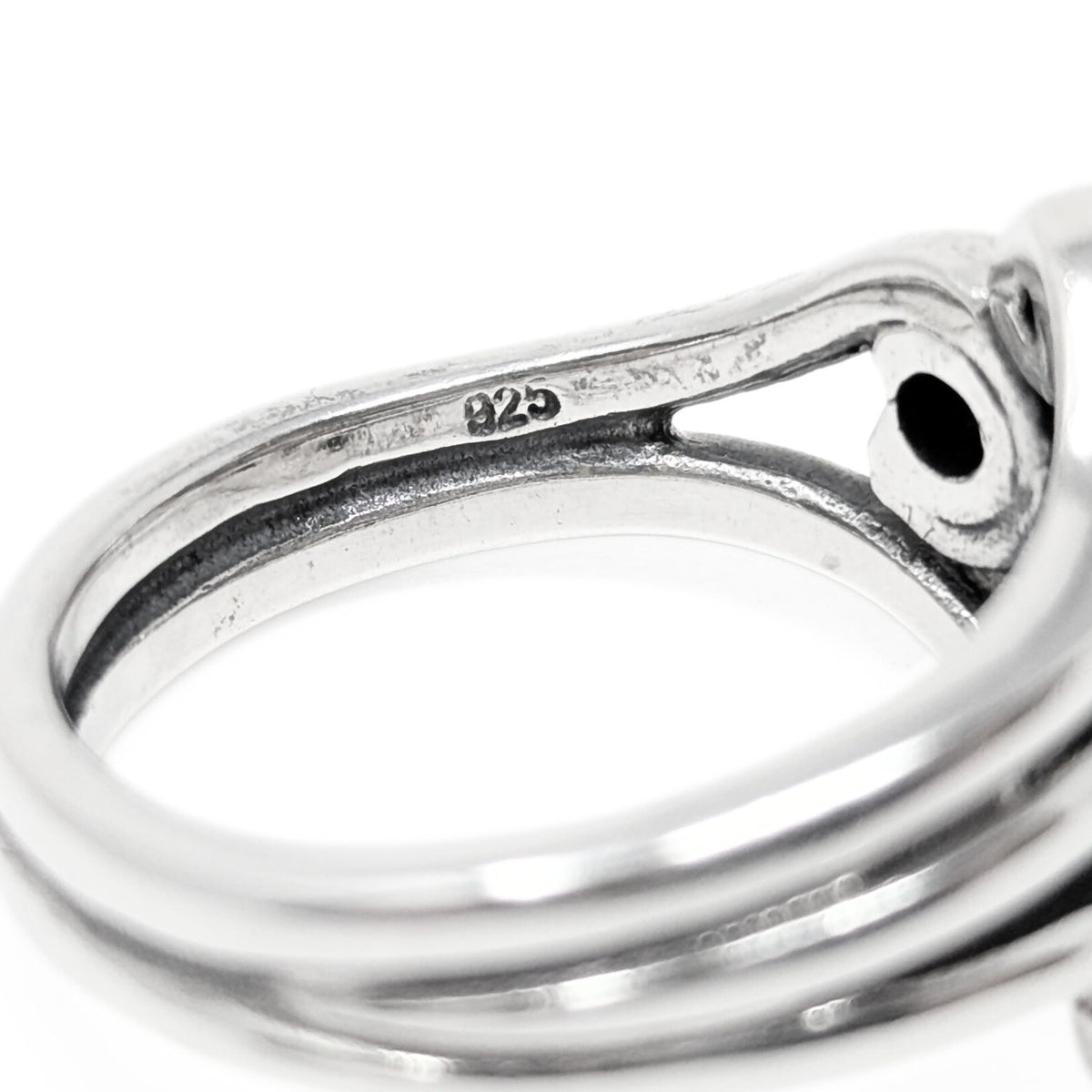 Pandora Sterling Silver & Amethyst Swirl Ring - Size 7