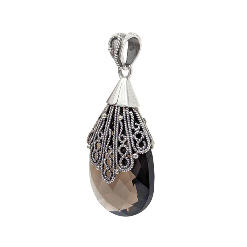 Doug Paulus Sterling Silver & Faceted Smoky Quartz Pendant