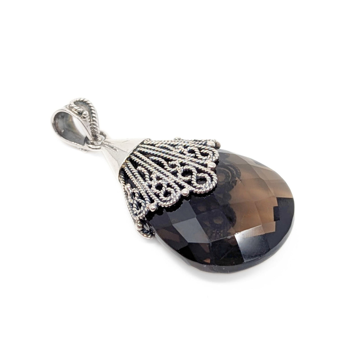 Doug Paulus Sterling Silver & Faceted Smoky Quartz Pendant