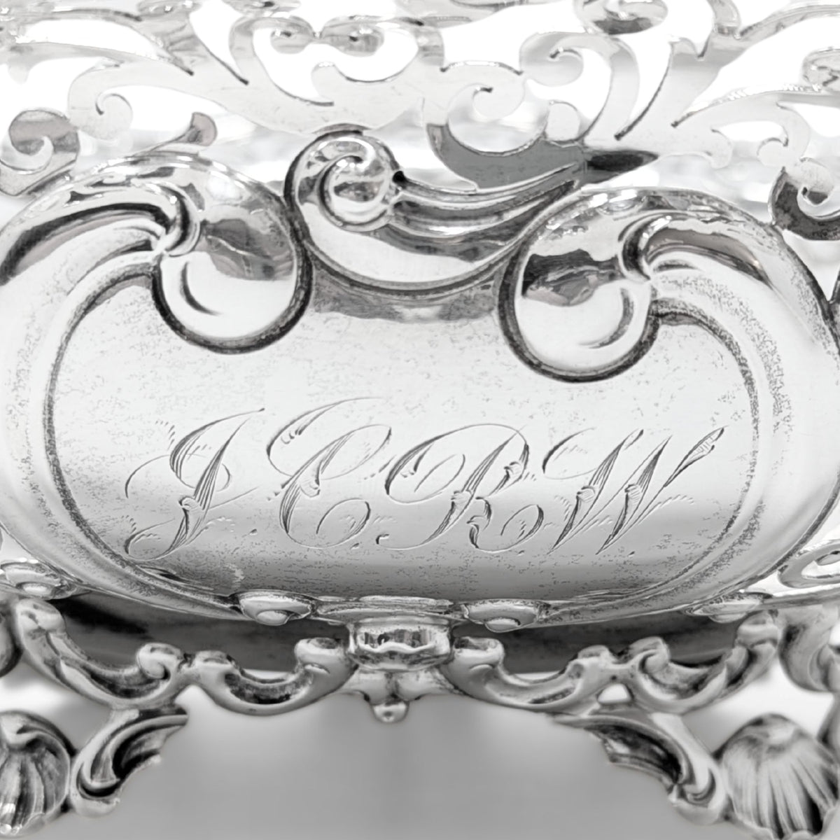 Howard & Co. Sterling Silver Victorian Monogrammed Bread Basket