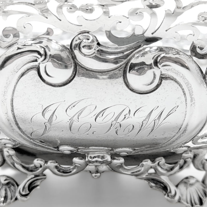 Howard & Co. Sterling Silver Victorian Monogrammed Bread Basket