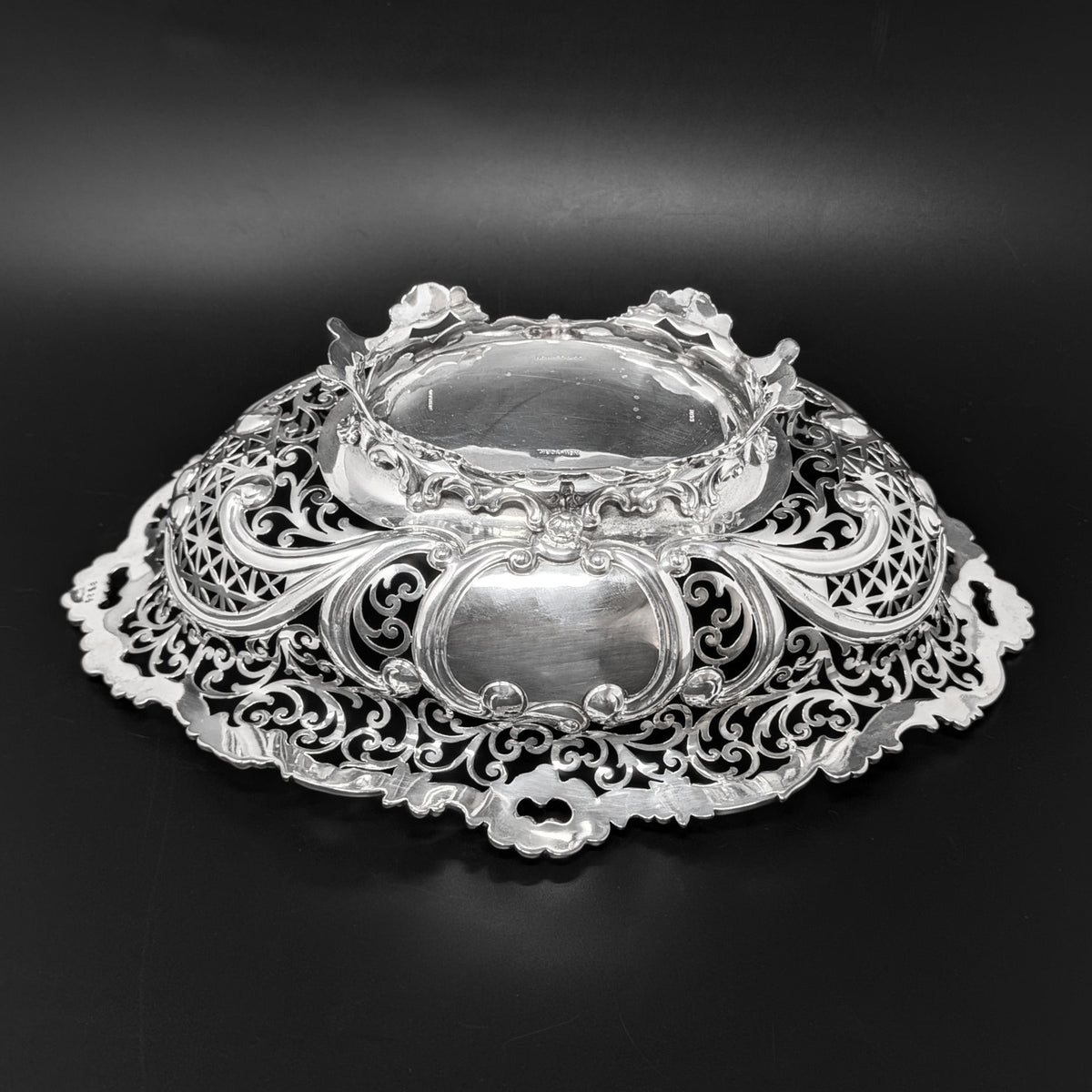 Howard & Co. Sterling Silver Victorian Monogrammed Bread Basket
