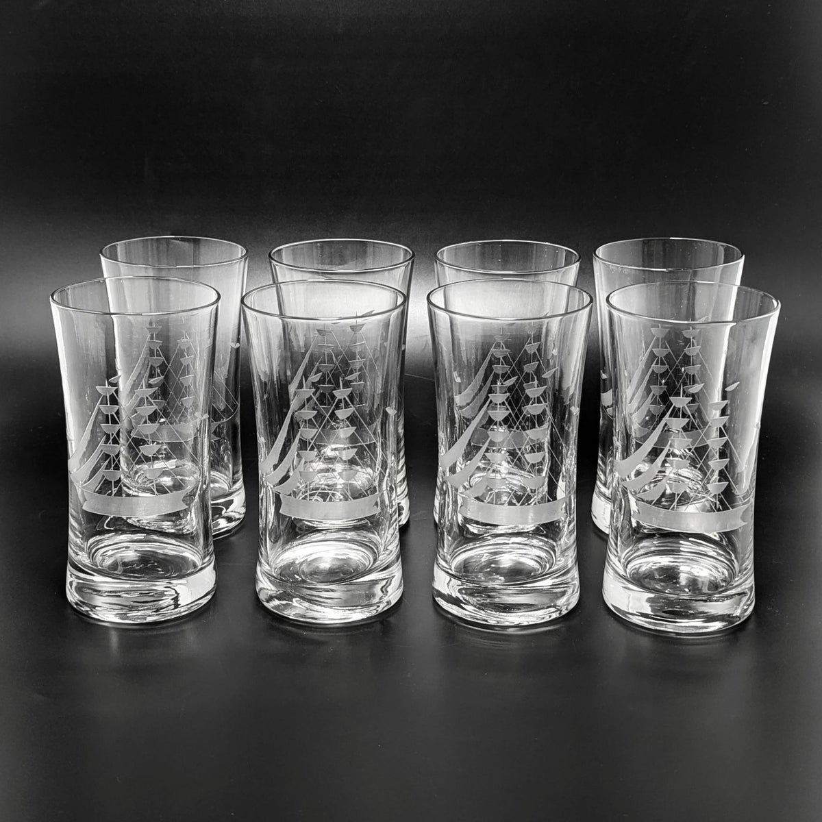 Javit Badash "Clipper Collection" Vintage Crystal Highball Glasses (Set of 8)