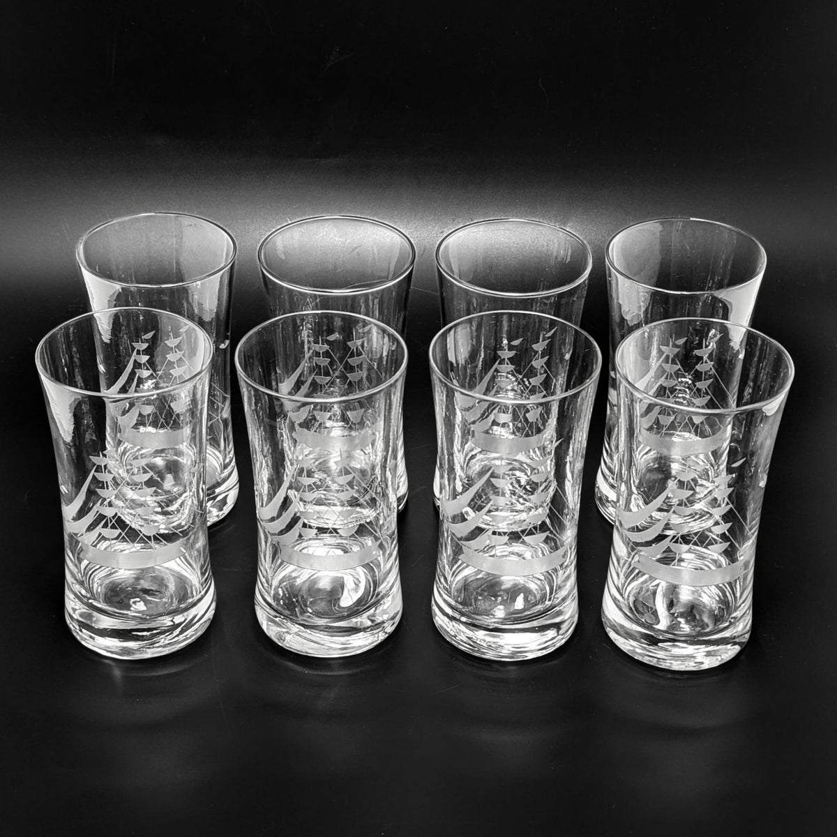 Javit Badash "Clipper Collection" Vintage Crystal Highball Glasses (Set of 8)