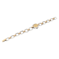 Bulova Christian Dior Sterling & 14K Gold Block Link Watch