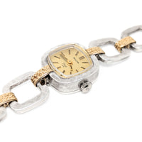 Bulova Christian Dior Sterling & 14K Gold Block Link Watch