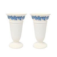 Wedgwood "Lavender on Cream" 6.5" Trumpet Vases (Pair)