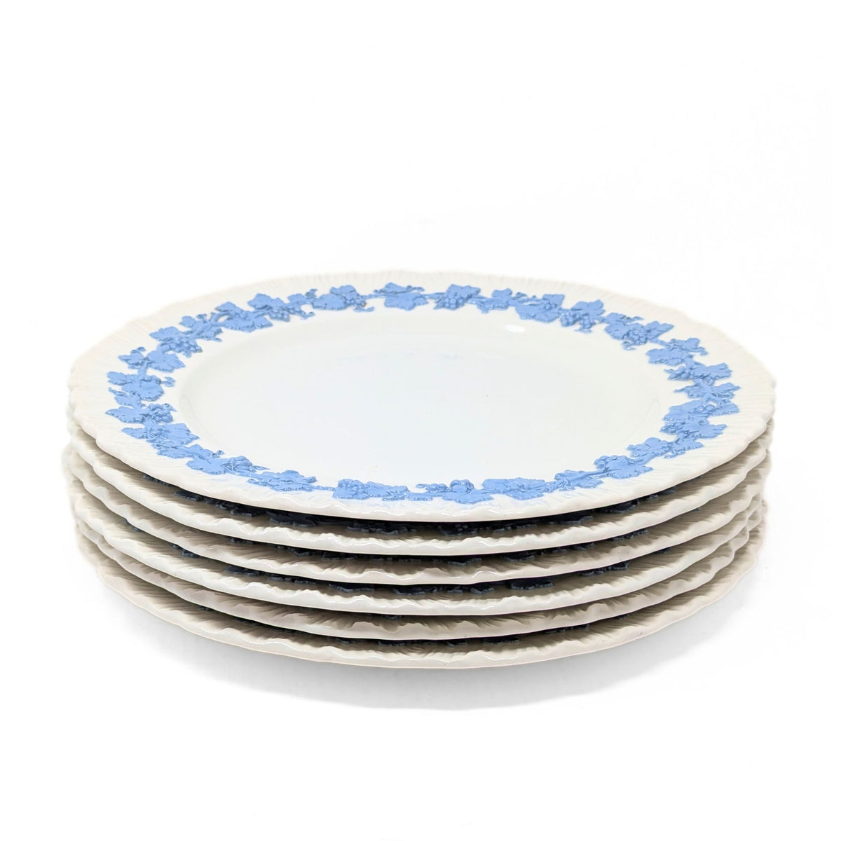 Wedgwood "Lavender on Cream" Shell Edge Luncheon Plates (Set of 6)