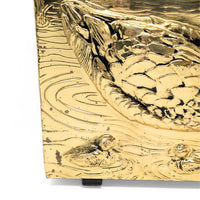 English Ducks Swimming Vintage Brass Magazine Rack