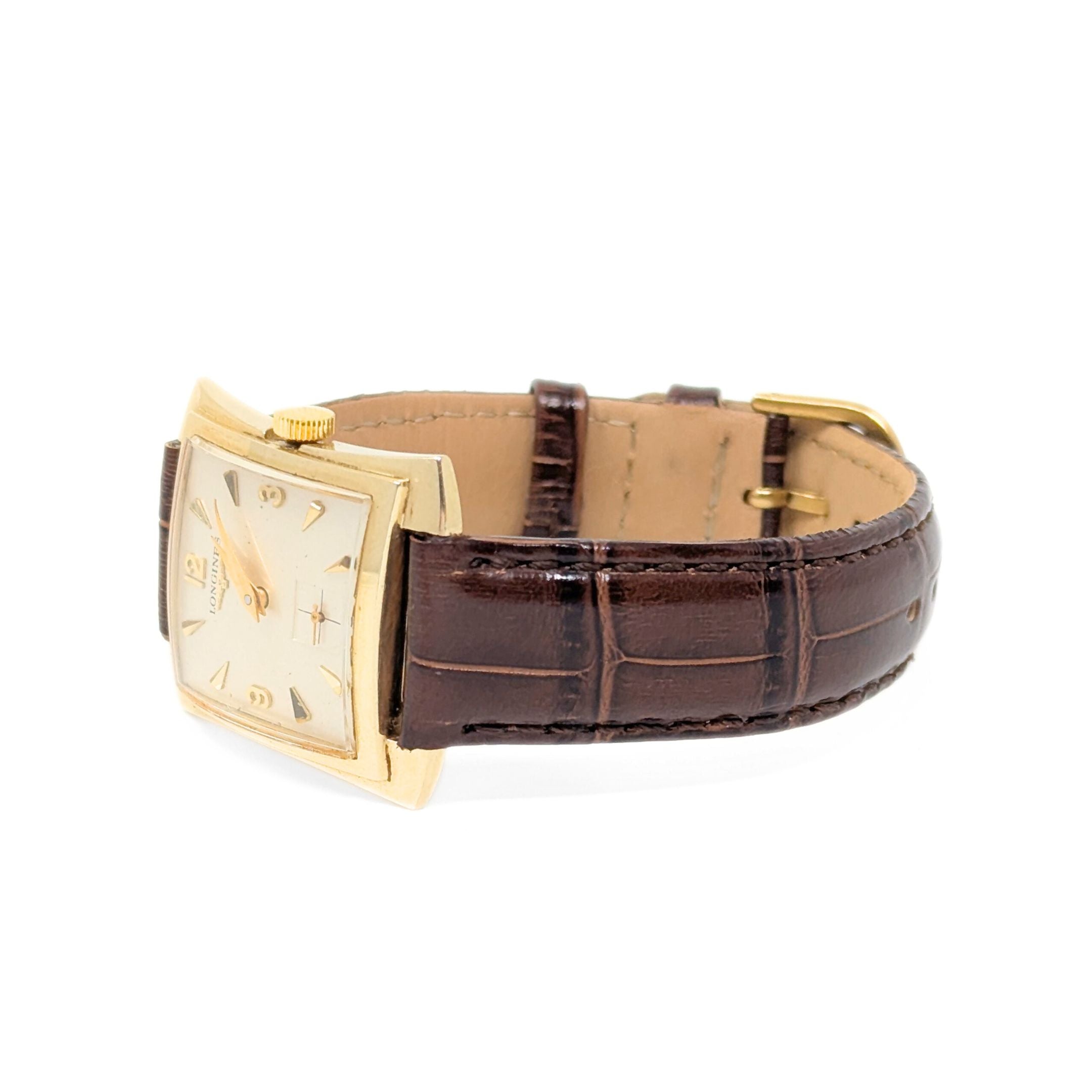 #1427 LONGINES ゴールド文字盤 レザーベルト 楽天市場】【ウォッチ】LONGINES ロンジン ゴールド文字盤 GP 革