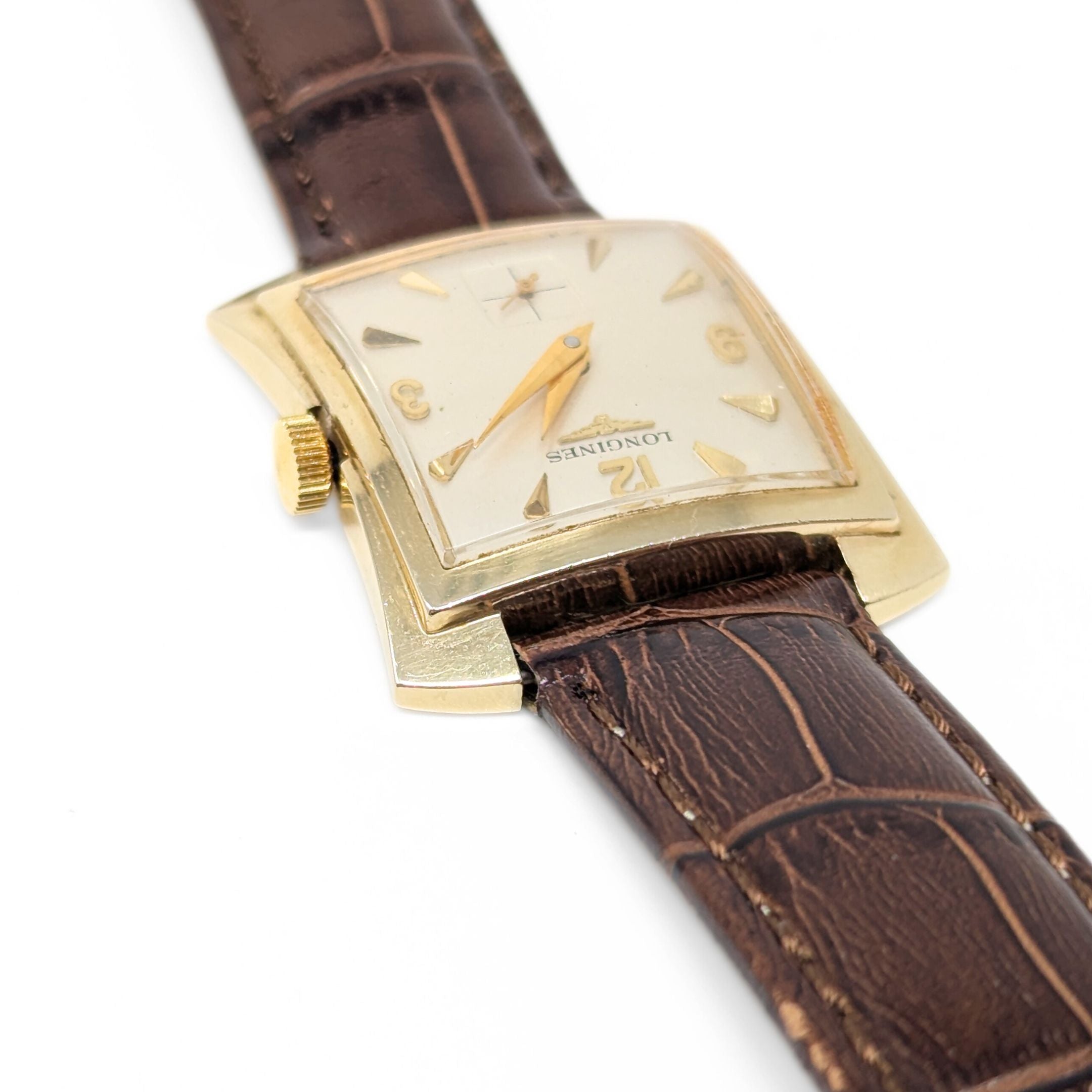 #1427 LONGINES ゴールド文字盤 レザーベルト 楽天市場】【ウォッチ】LONGINES ロンジン ゴールド文字盤 GP 革