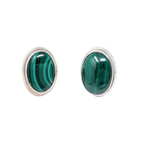 Inger K Native American Modernist Sterling Malachite Bracelet & Earrings