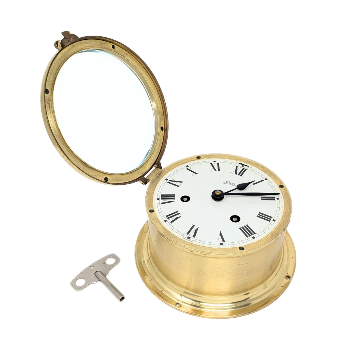 Schatz 8-Day Brass Ships Bell Porthole Clock