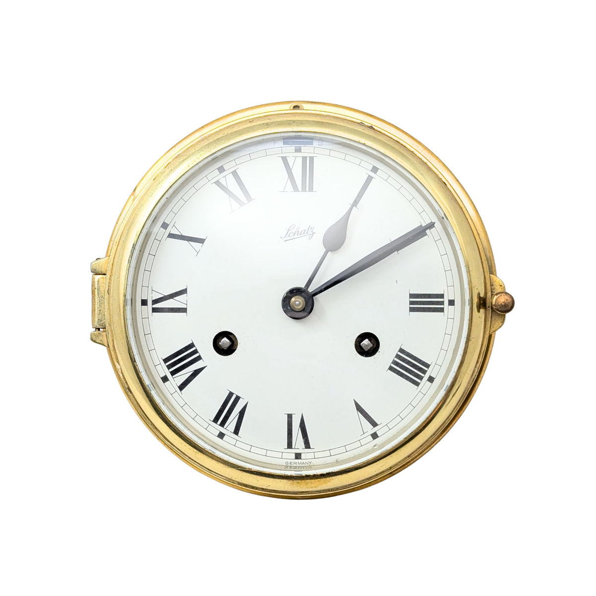 Schatz 8-Day Brass Ships Bell Porthole Clock