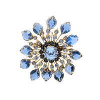Austrian Vintage Blue Crystal Brooch & Earrings Set