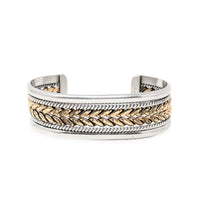 TAHE Navajo Sterling & 12K Gold Filled Cuff Cable Bracelet