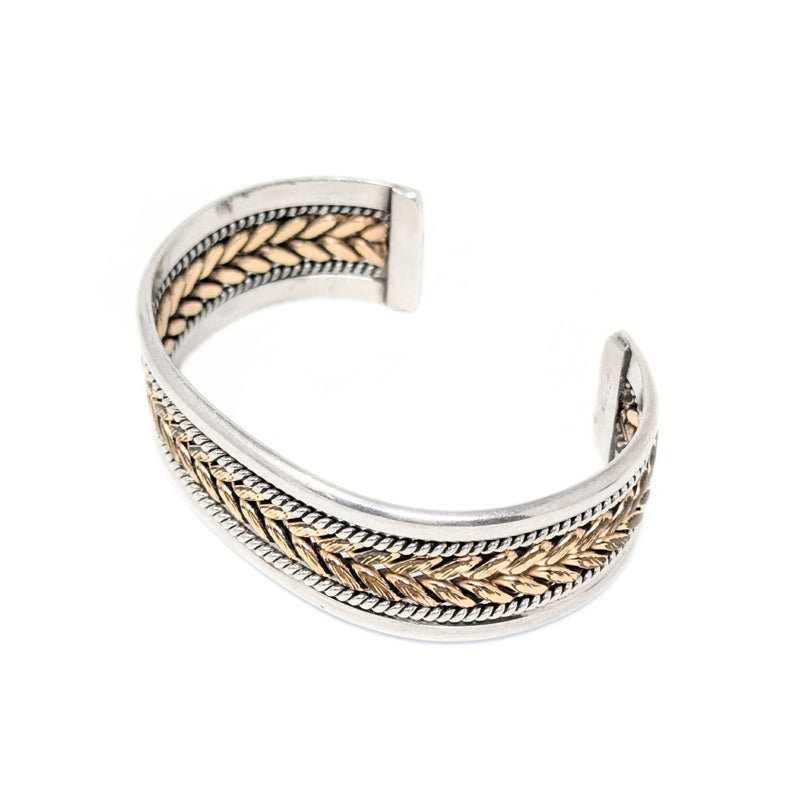 TAHE Navajo Sterling & 12K Gold Filled Cuff Cable Bracelet