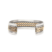 TAHE Navajo Sterling & 12K Gold Filled Cuff Cable Bracelet