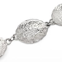 Vintage Sterling Silver Diamond Cut Oval Concha Bracelet