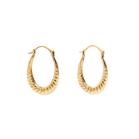 14K Gold 15mm Shrimp Hoop Earrings