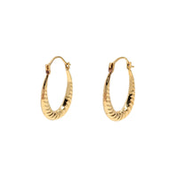 14K Gold 15mm Shrimp Hoop Earrings