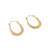 14K Gold 15mm Shrimp Hoop Earrings