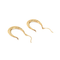 14K Gold 15mm Shrimp Hoop Earrings