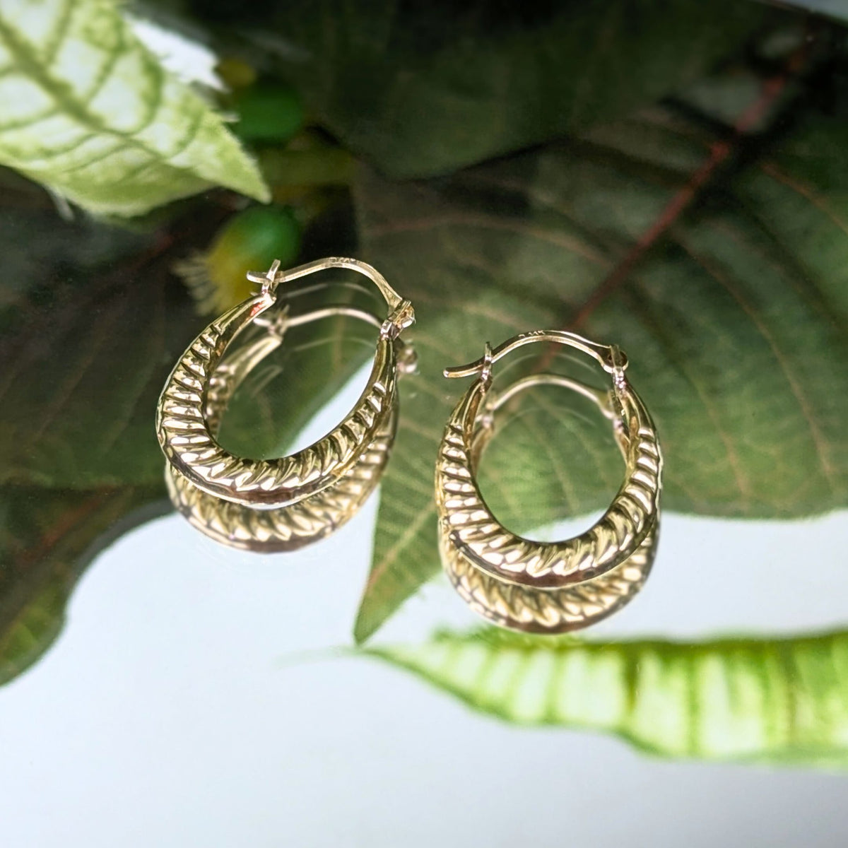 14K Gold 15mm Shrimp Hoop Earrings