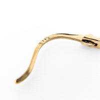 14K Gold 15mm Shrimp Hoop Earrings